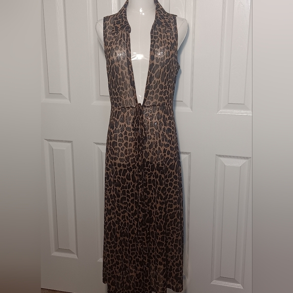 Ember Other - Ember Large Sheer Print Duster With Tie